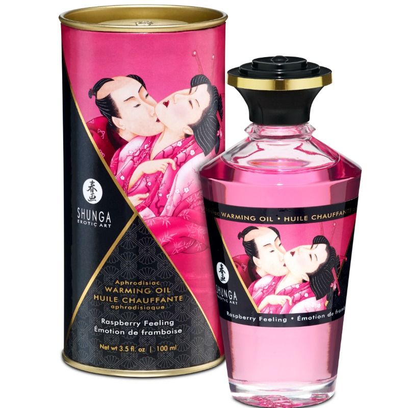SHUNGA - ÓLEO DE MASSAGEM EFEITO TÉRMICO SABOR INTENSO DE FRAMBOESA 100 ML