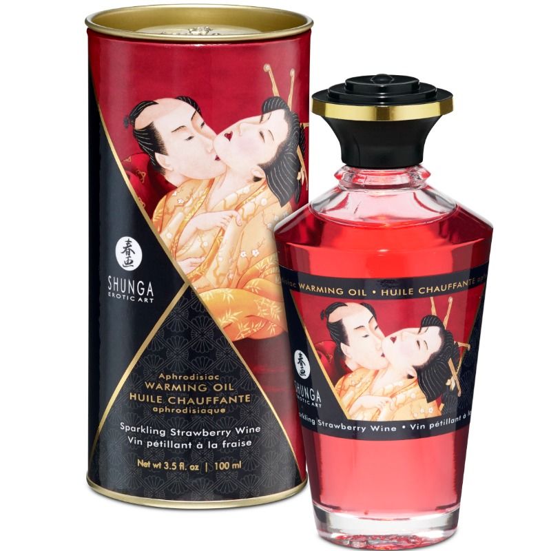 SHUNGA - ÓLEO DE MASSAGEM EFEITO CALOR MORANGO E CAVA 100 ML
