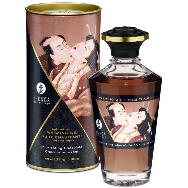 SHUNGA - ÓLEO DE MASSAGEM EFEITO AQUECEDOR SABOR INTENSO A CHOCOLATE 100 ML