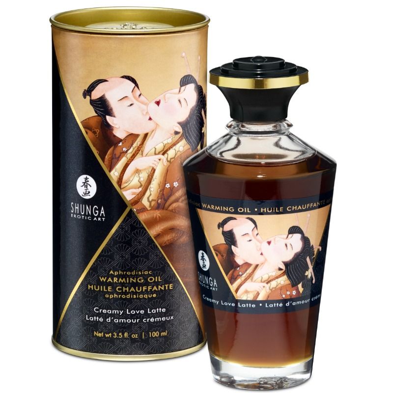 SHUNGA - ÓLEO DE MASSAGEM EFEITO CALOR SABOR CREAMY LOVE LATTE 100 ML