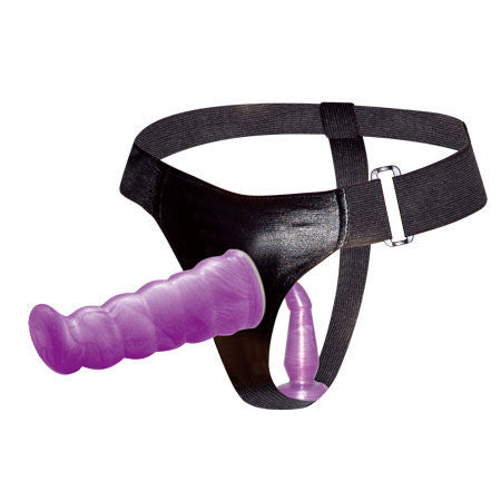 BAILE - ARNÊS ANAL E VAGINAL FEMININO LILÁS GPOINT 17 CM