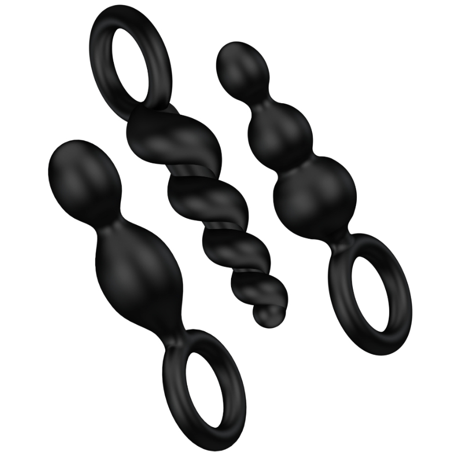 SATISFYER - CONJUNTO DE TAMPÕES ANAIS 3 PEÇAS PRETO