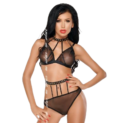 ME-SEDUCE - DOTTY CONJUNTO DE DUAS PEÇAS PRETO L/XL