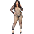 LEG AVENUE - MEIA-CALÇA DE CORPO EM REDE CRISTALIZADA LEG AVENUE - 1X-2X