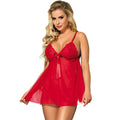SUBBLIME - BABYDOLL COM LAÇO E RENDAS FLORAIS VERMELHO L / XL