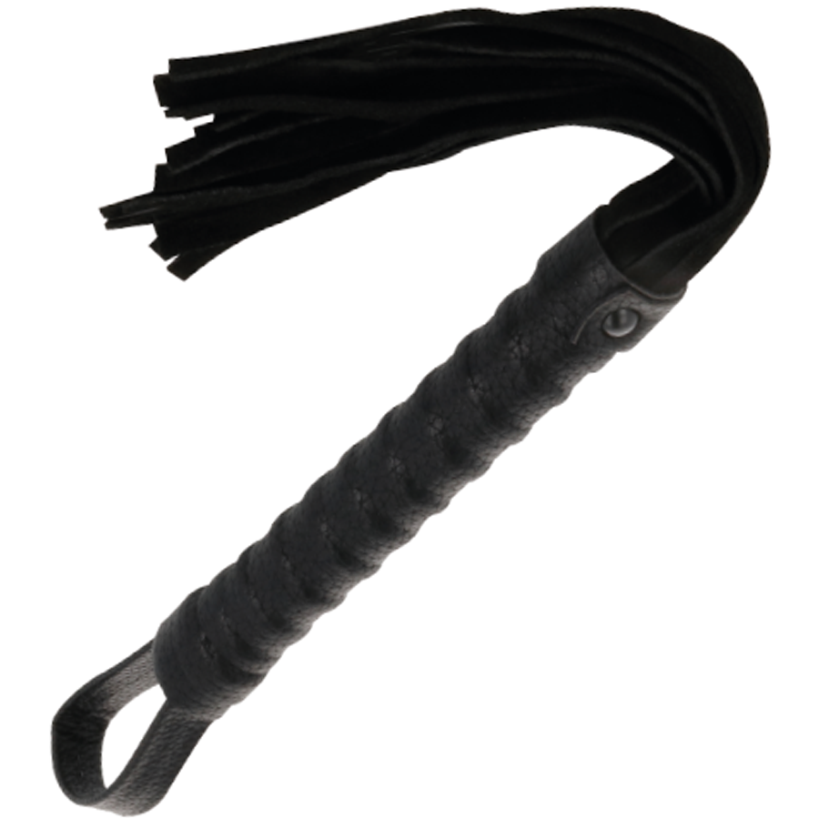 DARKNESS - CHICOTE DE BONDAGE PRETO COM CABO DE CABEDAL
