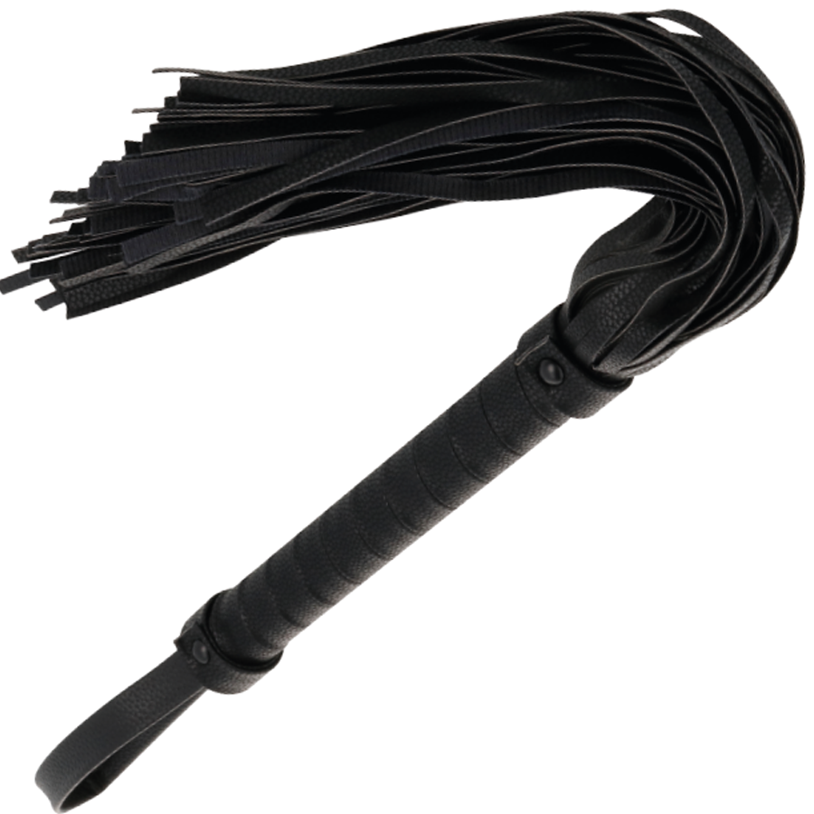DARKNESS - CHICOTE DE BONDAGE PRETO 42CM COURO