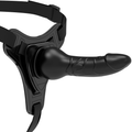 ARNÊS DE FETICHE PARA SUBMISSA - SILICONE PRETO REALISTA 16 CM