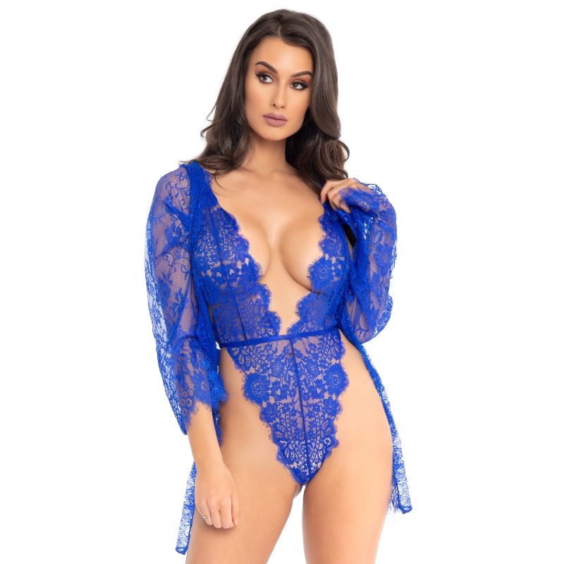 LEG AVENUE - TEDDY E VESTIDO AZUL G