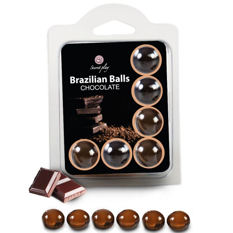 SECRETPLAY - CONJUNTO DE 6 BOLAS BRASILEIRAS CHOCOLATE