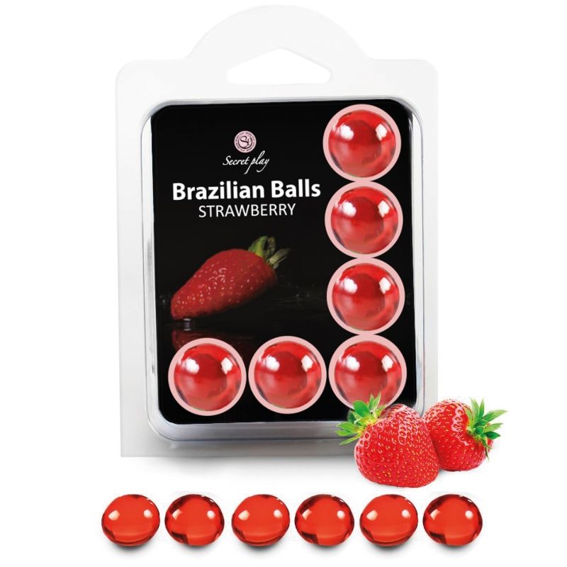 SECRETPLAY - CONJUNTO DE 6 BOLAS BRASILEIRAS DE MORANGO