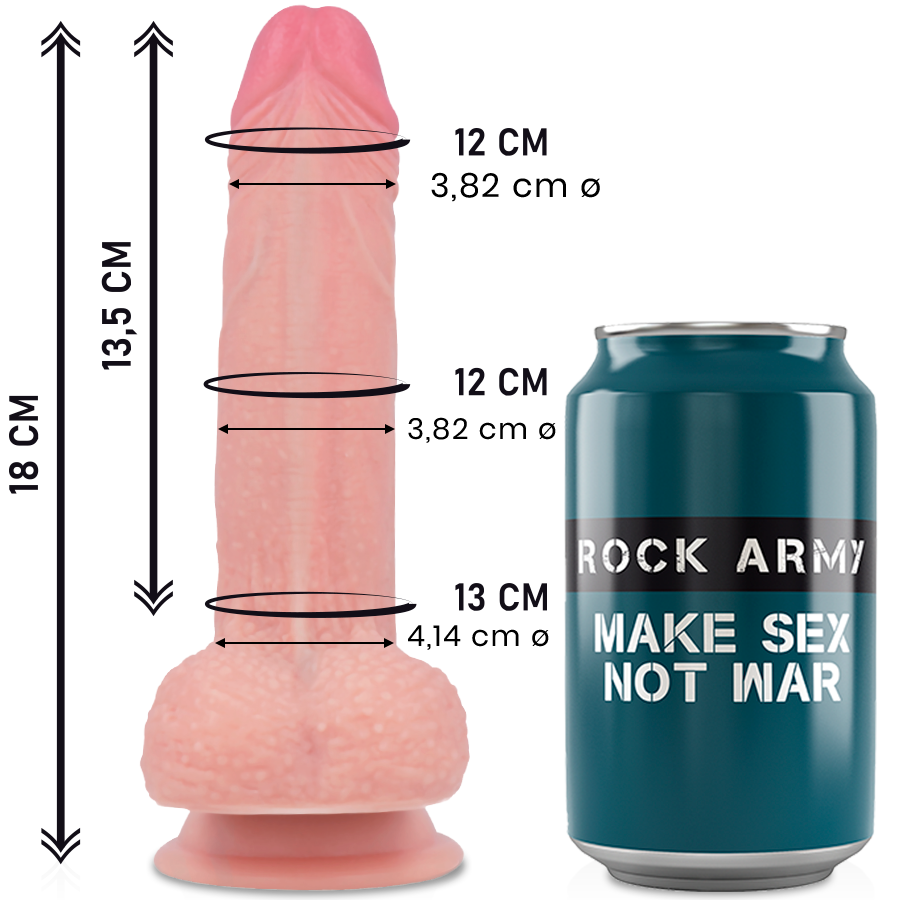 ROCKARMY - SILICONE LÍQUIDO PREMIUM MUSTANG REALISTA 18 CM -O- 4.14 CM