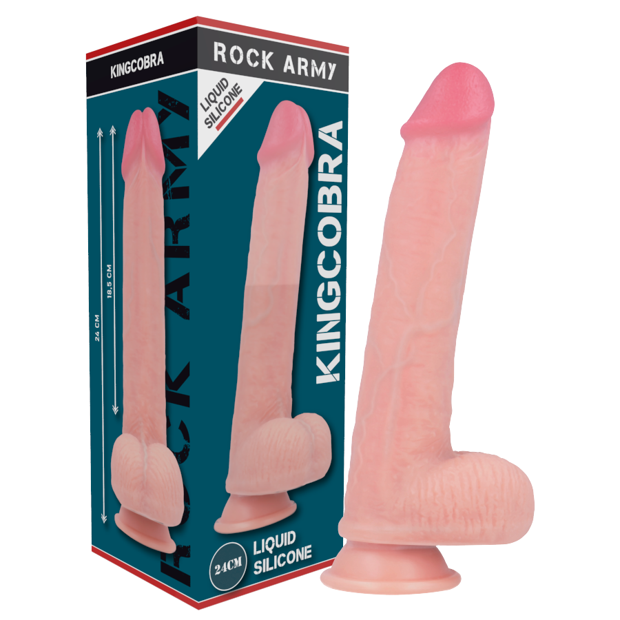 ROCKARMY - SILICONE LÍQUIDO PREMIUM KINGCOBRA REALISTA 24 CM -O- 4.77 CM