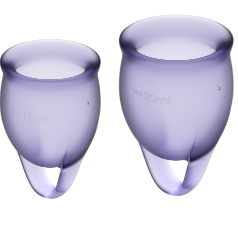 SATISFYER - COPO MENSTRUAL FEEL CONFIDENT VIOLETA 15 + 20 ML