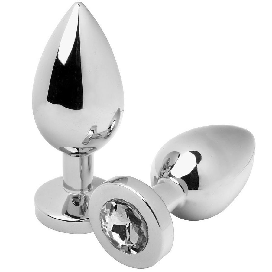 METAL HARD - PLUG ANAL DIAMANTE TRANSPARENTE PEQUENO 5,71CM