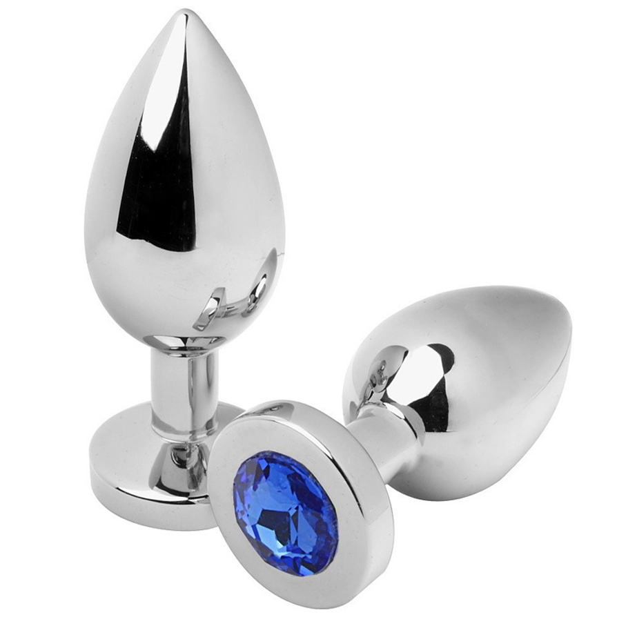 METAL HARD - PLUG ANAL AZUL DIAMANTE PEQUENO 5,71CM