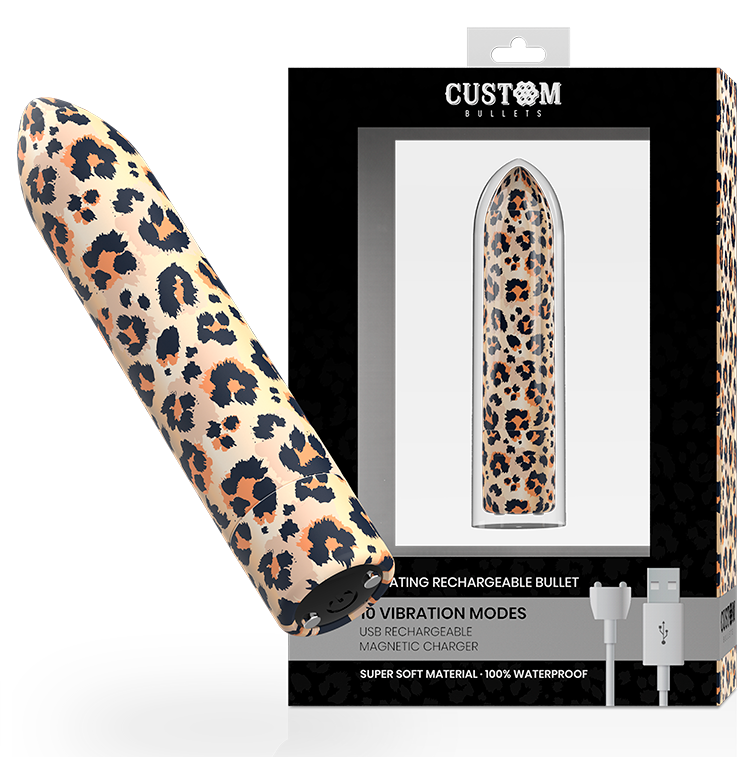 BALAS PERSONALIZADAS – LEOPARDO RECARREGÁVEL 10 INTENSIDADES