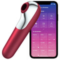 SATISFYER - VIBRATEUR ET ASPIRATION DUAL LOVE AVEC AIR PULSÉ ROUGE