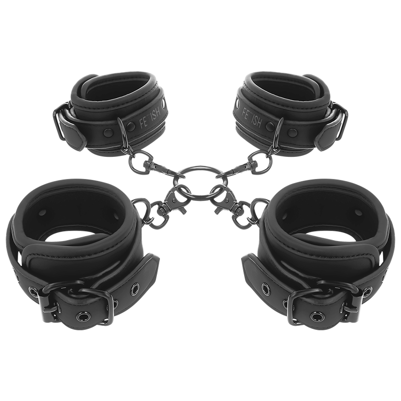 FETISH SUBMISSIVE - CONJUNTO DE ALGEMAS DE MÃOS E TORNOZELOS COM FORRO DE NEOPRENE