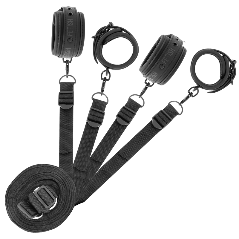 FETISH SUBMISSIVE - CONJUNTO DE ALGEMAS E ATADURAS COM FORRO EM NEOPRENE