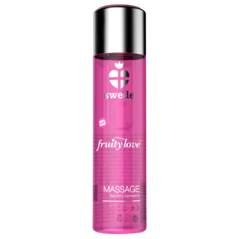 SWEDE - FRUITY LOVE EFEITO AQUECEDOR ÓLEO DE MASSAGEM FRAMBOESA ROSA E RUIBARBO 120 ML