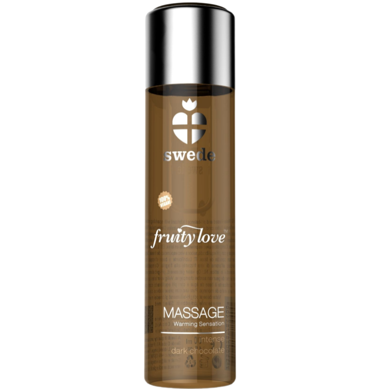 SWEDE - FRUITY LOVE ÓLEO DE MASSAGEM EFEITO AQUECEDOR CHOCOLATE PRETO INTENSO 120 ML