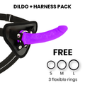DELTA CLUB - BRINQUEDOS ARNÊS + DONG SILICONE ROXO 17 CM -O- 3 CM