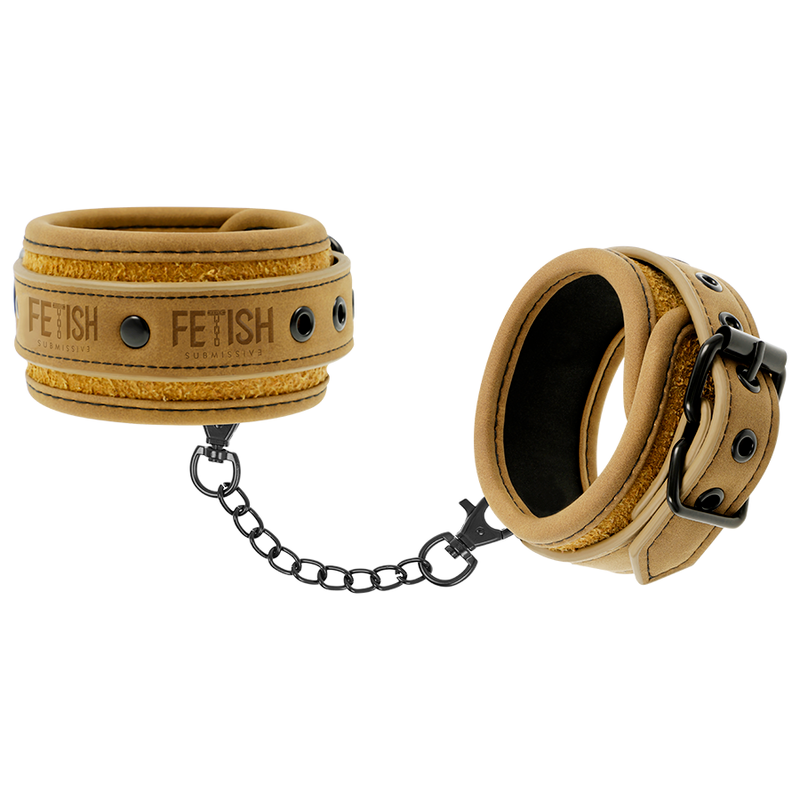 FETISH SUBMISSIVE ORIGIN - ALGEMAS DE TORNOZELO EM COURO VEGAN COM FORRO EM NEOPRENE