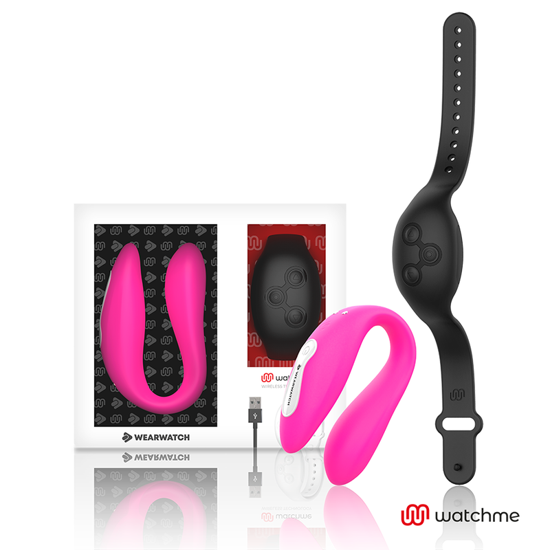 WEARWATCH - VIBRADOR DUPLO WATCHME FUCHSIA/AZABACHE