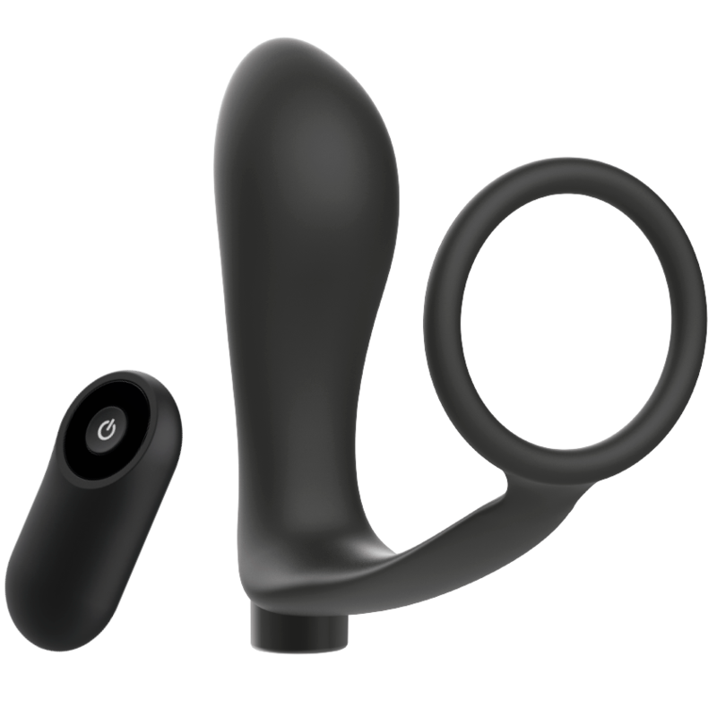 ADDICTED TOYS - ANEL PENIANO COM CONTROLO REMOTO PLUG ANAL PRETO RECARREGÁVEL